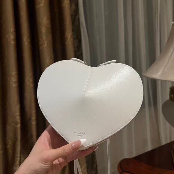 Alaia Handbags - ALAIA light pink heart-shaped women's fashionable shoulder bag